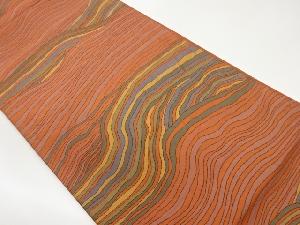 抽象曲線模様織出し全通袋帯